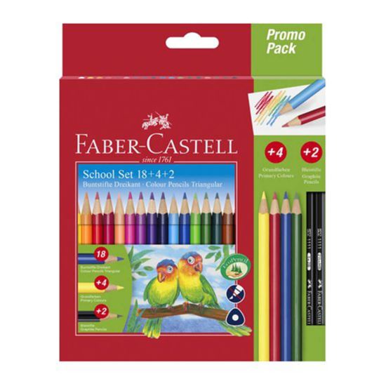 Creioane Colorate Triunghiulare 18+4+2 Promo Faber-Castell