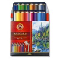 Creioane Aquarell MONDELUZ cu Pensula si Ascutioare 48 culori K3713-48