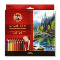 Creioane Aquarell MONDELUZ cu Pensula si Ascutioare 72 culori
