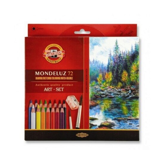 Creioane Aquarell MONDELUZ cu Pensula si Ascutioare 72 culori