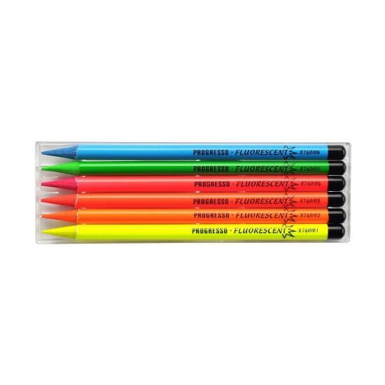 Set 6 culori FLUO "Progresso" fara Lemn K8741-06