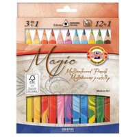 Creioane Triunghiulare Magic Jumbo 12 culori