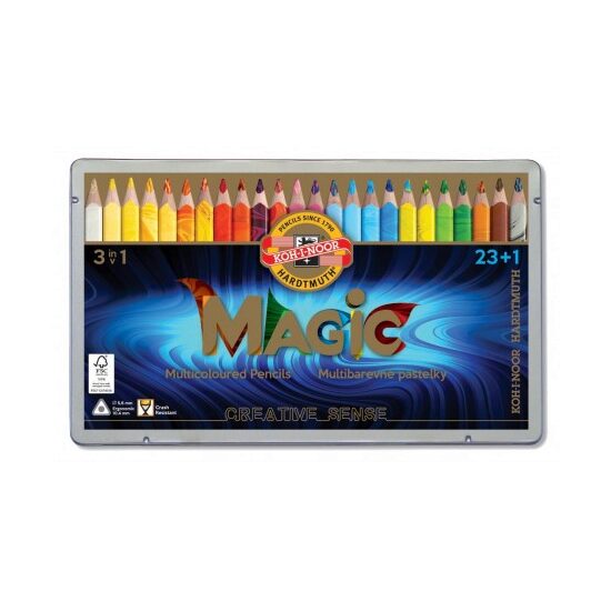 Creioane Triunghiulare Magic Jumbo 24 culori