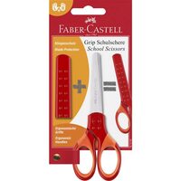 Foarfeca Scolara cu Protectie Grip Rosu Faber-Castell