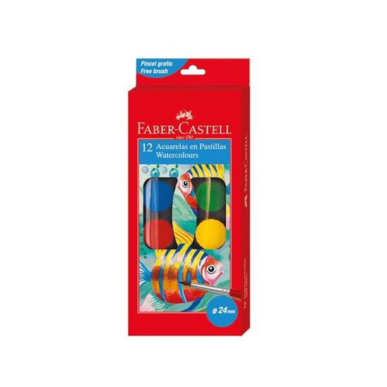 Acuarele 12 culori Pensula Faber-Castell