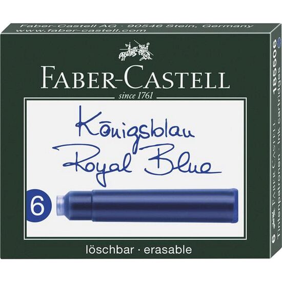 Cartuse Cerneala Mici Albastru 6 Buc/Cutie Faber-Castell