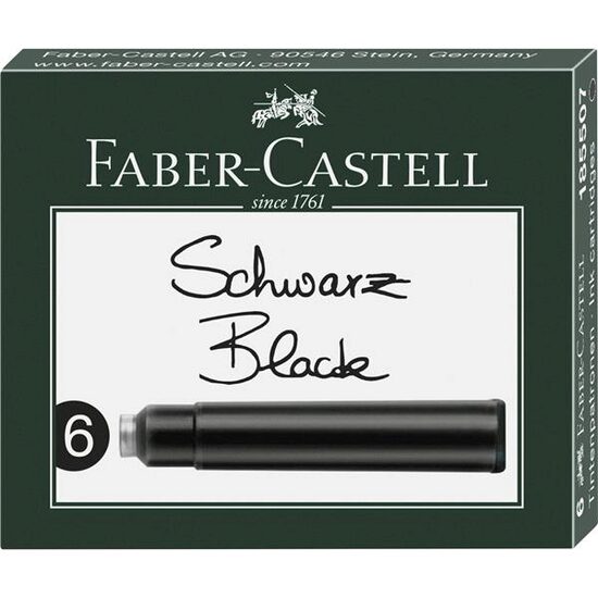 Cartuse Cerneala Mici Negru 6 Buc/Cutie Faber-Castell