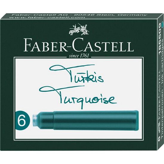 Cartuse Cerneala Mici Turcoaz 6 Buc/cutie Faber-Castell