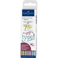 Pitt Artist Pen Set 4 Buc Metalizate Faber-Castell FC167304