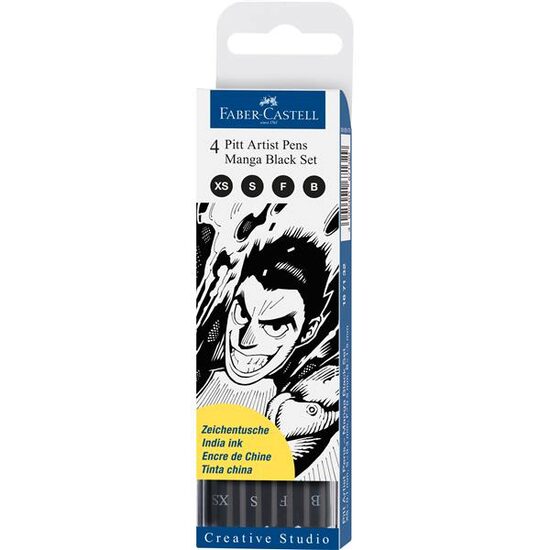 Pitt Artist Pen Manga Set Negru Faber-Castell