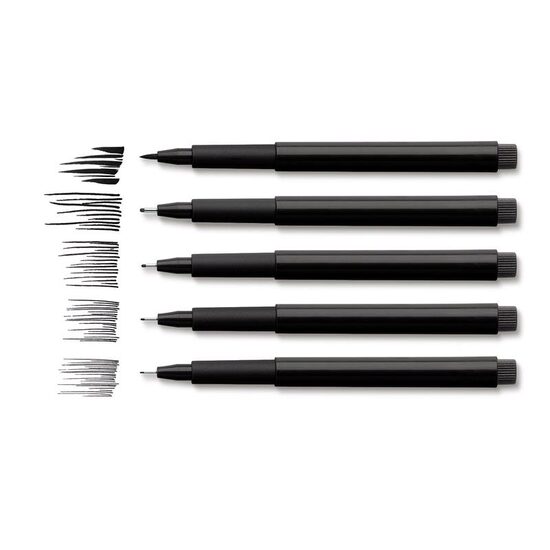 Pitt Artist Pen Faber-Castell 4 buc negru XS,S,M