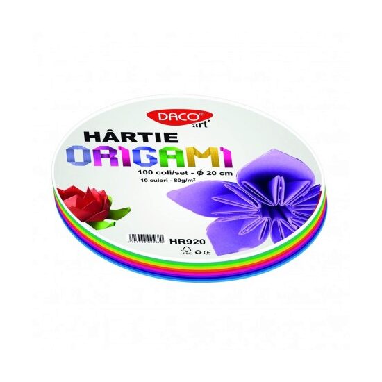 Hartie Origami Rotunda  20  cm  100/set   HR920