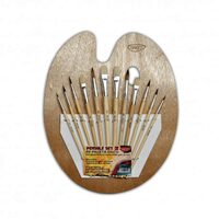 Set 12 Pensule + paleta lemn Daco PN012