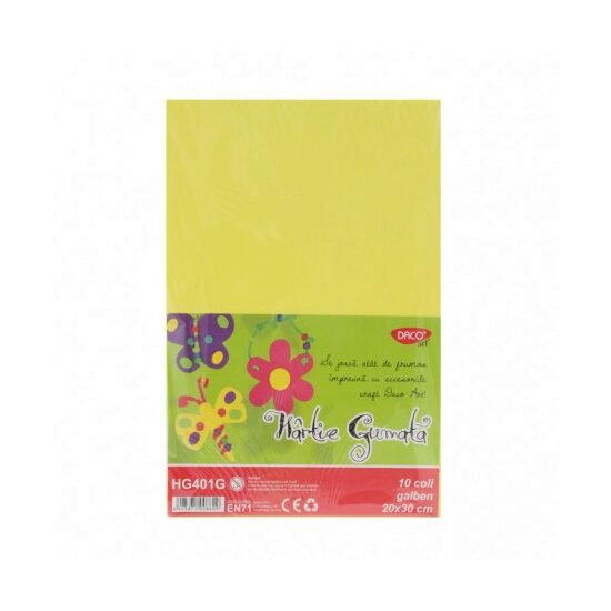 Hartie Gumata HG401G 20X30  cm 10 coli Galben 