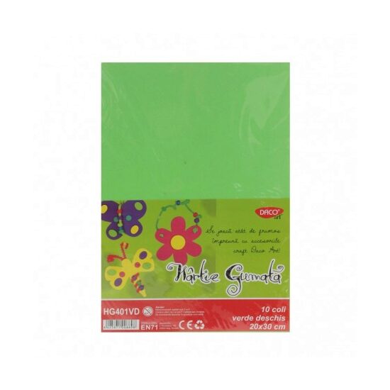 Hartie Gumata HG401VD 20X30  cm 10 coli Verde DeSChis