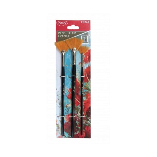 Set 3 Pensule tip evantai Daco PN243